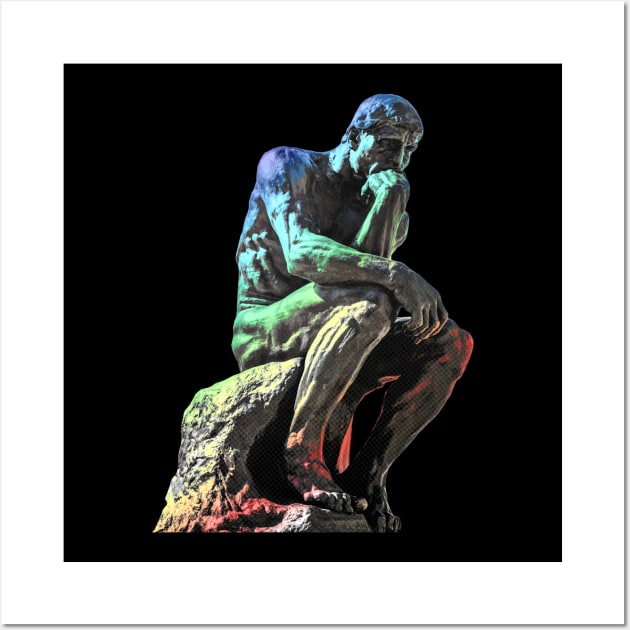 The Thinker Statue Colorful Artwork Wall Art by Embrace Masculinity